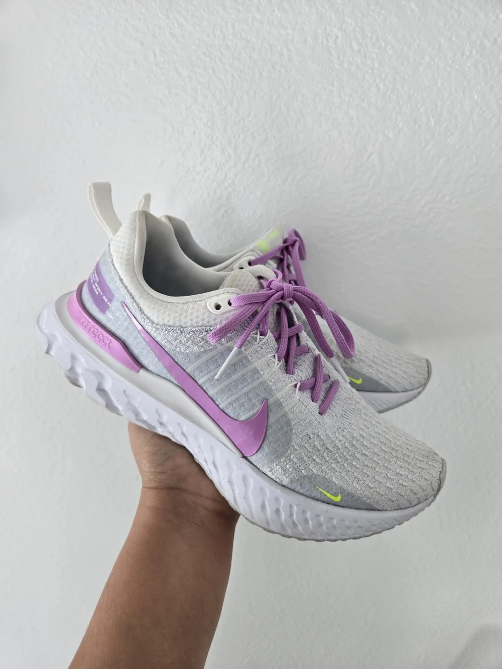 Nike React Infinity Run Flyknit 3 Gray/Purple/White DZ3016-100 Size US7.5/EU38.5